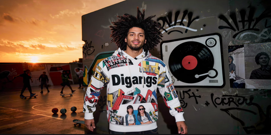Estilo que veste atitude: Digangs traduz a energia da rua em peças que celebram a identidade jovem brasileira, do skate ao hip-hop.
