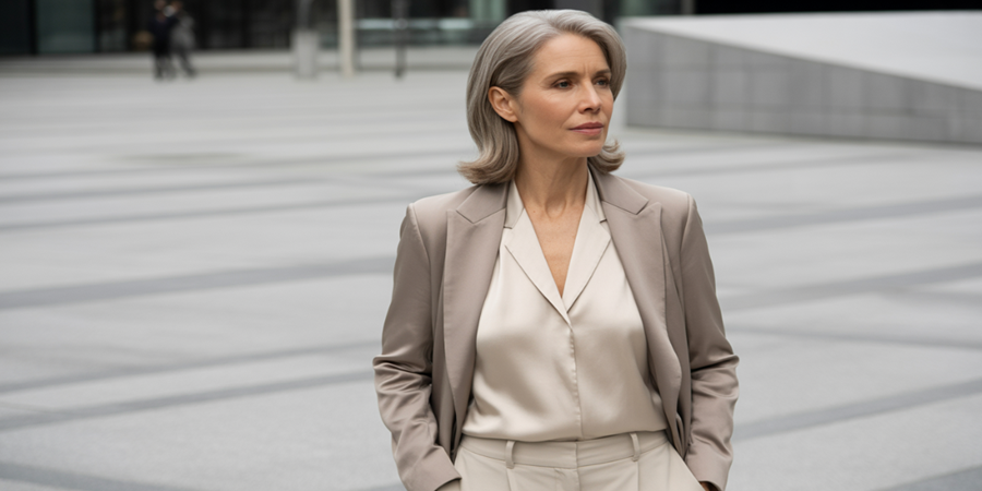 Elegância madura é sobre escolhas conscientes, simplicidade e confiança — não sobre seguir todas as tendências.